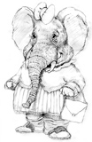 ‘Esther the Elephant’  Coloring Page of an elephant